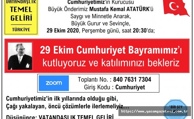 VTG, Cumhuriyet Bayramını online kutlayacak