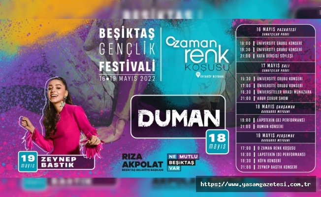 Beşiktaş’ta 19 Mayıs Gençlik Festivali Coşkuyla Kutlanacak